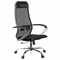 Кресло офисное МЕТТА "К-12", хром, ткань-сетка, сиденье и спинка регулируемые, черное - фото 13394843