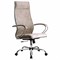 Кресло офисное МЕТТА "L1m 42", хром, сиденье и спинка мягкие, велюр, бежевое - фото 13394883