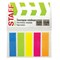 Закладки клейкие неоновые STAFF, 45х12 мм, 100 штук (5 цветов х 20 листов), на пластиковом основании, 129355 - фото 13601555