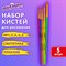 Кисти СИНТЕТИКА набор 5 шт. (плоские № 1, 2, 3, 4, 5), пакет с европодвесом, ЮНЛАНДИЯ, 201077 - фото 13610249