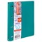 Тетрадь на кольцах БОЛЬШАЯ А4 (240х310 мм), 120 листов, под кожу, клетка, BRAUBERG "Joy", бирюзовый/серо-голубой, 404507 - фото 13643974