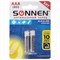 Батарейки КОМПЛЕКТ 2 шт., SONNEN Alkaline, AAA (LR03, 24А), алкалиновые, мизинчиковые, блистер, 451087 - фото 13644128