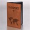 Обложка для паспорта "Passport Map", мягкая экокожа, коричневая, STAFF, 238876 - фото 13705296