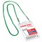 Бейдж вертикальный БОЛЬШОЙ (120х90 мм), на зеленом шнурке 45 см, 2 карабина, ОФИСМАГ, 235721 - фото 13744381