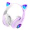 Наушники беспроводные игровые накладные, с ушками, светящиеся, фиолетовые DASWERK (ДАСВЕРК) STN-28, 513801 - фото 13747937