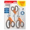 Ножницы BRAUBERG "PROFESSIONAL" 3 шт. (135, 180, 210 мм), серо-оранжевые ручки, ВЫГОДНАЯ УПАКОВКА, 272981 - фото 13764344