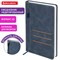Ежедневник недатированный А5 138х213 мм, BRAUBERG "Slot", под кожу, держатель для ручки, 160 листов, синий, 116607 - фото 14898252