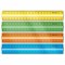 Линейка пластиковая 20 см, BRAUBERG, с держателем, прозрачная, неоновая, ассорти, 210834 - фото 14928714