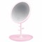 Зеркало настольное с LED-подсветкой для макияжа, диаметр 17 см, 3 режима свечения, аккумулятор 1200 mAh, цвет розовый, WBZ (ВБЗ), 609331 - фото 14975410