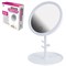 Зеркало настольное с LED-подсветкой для макияжа, диаметр 17 см, 3 режима свечения, аккумулятор 1200 mAh, цвет белый, WBZ (ВБЗ), 609330 - фото 14984119