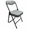 Стул складной для дома и офиса РС04К комфорт, черный каркас, рогожка светло-серая - фото 15058774