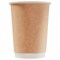 Стакан одноразовый бумажный 250/280 мл, D 80 мм, КОМПЛЕКТ 25 шт., двухслойный, Kraft, холодное/горячее, ФОРМАЦИЯ, DW80-280-0274 - фото 15059750