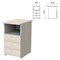 Тумба приставная "Бюджет", 400х600х740 мм, 3 ящика, полка, дуб шамони светлый, 402657-430 - фото 15060279