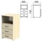 Тумба приставная "Канц", 400х450х750 мм, 3 ящика, полка, цвет дуб молочный (КОМПЛЕКТ) - фото 15061210