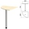 Стол приставной угловой "Канц", 600х600х750 мм, цвет дуб молочный (КОМПЛЕКТ) - фото 15061214