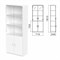 Шкаф закрытый со стеклом "Бюджет", 716х349х1810 мм, белый (КОМПЛЕКТ) - фото 15061480