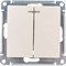 Двухклавишный выключатель Systeme Electric Бежевый с подсветкой, сх.5а, 10АХ - фото 15894777