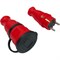Комплект nvo NVO каучуковая кабельная розетка с заземлением и крышкой 16А IP44 + вилка цвет красный 4401 4402 - фото 16015263