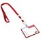 Бейдж школьника горизонтальный (55х90 мм), на ленте со съемным клипом, КРАСНЫЙ, BRAUBERG, 235762 - фото 16563239