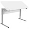 Стол-парта 2-местный, регулируемый угол, СУТ.55-01, 1200х500х520-640 мм, рост 2-4, серый каркас, ЛДСП белая - фото 16566690
