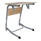 Стол-парта 1-местный, регулируемый угол, "Олимп", 600х500х520-640 мм, рост 2-4, серый каркас, ЛДСП клён - фото 16566696