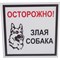 Табличка Стандарт Знак Осторожно! Злая собака - фото 16610965