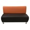 Двухместная секция дивана Мягкий Офис оранжевая-шоколадная - фото 16621711
