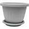 Кашпо ООО КЗНМ сильвер эко с блюдцем d 42, объём 24,6л меланж (серый мрамор) - фото 16715409