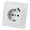 Розетка TDM ELECTRIC 2П+З с защитыми шторками 16А 250В + USB порт 2,1А 5В белая Таймыр - фото 16763714