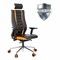 Кресло компьютерное МЕТТА "ErgoLife" 10 B2-160D, 2D-подголовник, экокожа/сетка, черное/оранжевое - фото 16900739