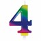 Свеча-цифра для торта "4" "Радужная", 9 см, ЗОЛОТАЯ СКАЗКА, с держателем, в блистере, 591437 - фото 16900754