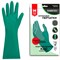 Перчатки нитриловые КЩС, ULTRA STRONG, химически устойчивые, с хлопковым напылением, зеленые, размер 8-8,5 M (средний), RABBITEX, 700911 - фото 17009728