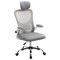 Кресло CROMEX (КРОМЕКС) "Dynamic CH-699", откидные подлокотники, пластик белый, сетка/ткань TW, серое, 533070 - фото 17035357