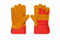 Перчатки спилковые комбинированные желтые с красным - фото 17224107