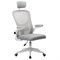Кресло CROMEX (КРОМЕКС) "Dynamic CH-699", откидные подлокотники, пластик белый, сетка/ткань TW, серое, 533070 - фото 17283327